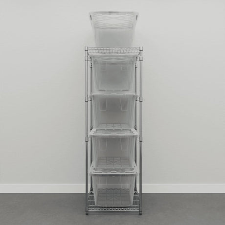 Storage Bin Rack Combo-Wire Shelving-Grease Monkey Garage