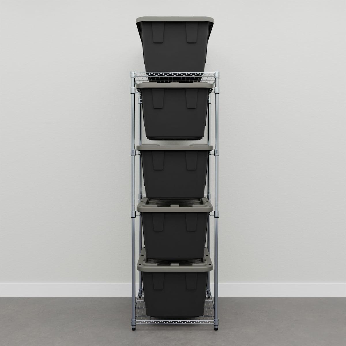 Storage Bin Rack Combo-Wire Shelving-Grease Monkey Garage