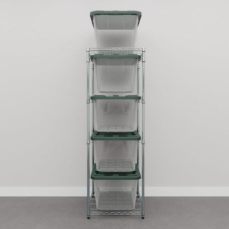 Storage Bin Rack Combo-Wire Shelving-Grease Monkey Garage
