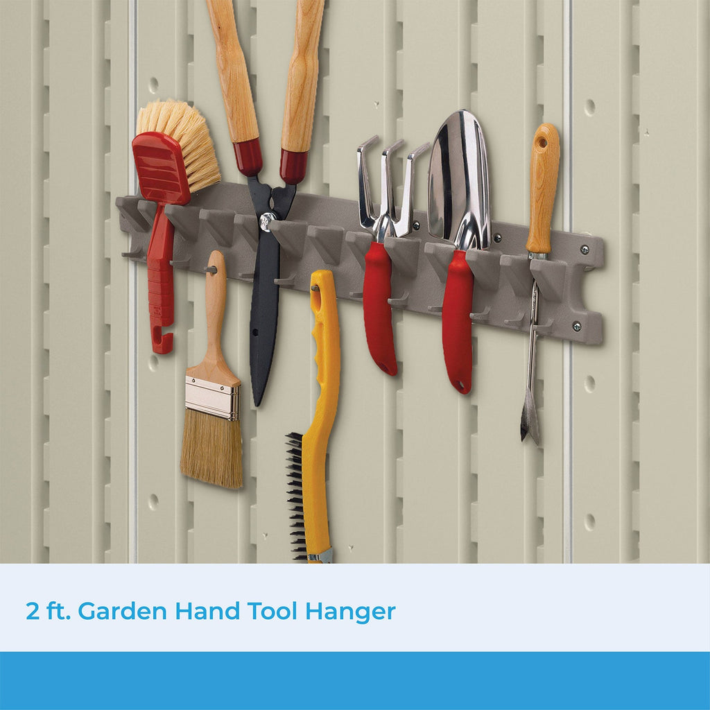 Suncast V713 2 Foot Wall Mounted Garage Garden Hand Tool Organizer, Platinum-*Hardware | Hardware Accessories | Tool Storage & Organization | Tool Boxes-Grease Monkey Garage