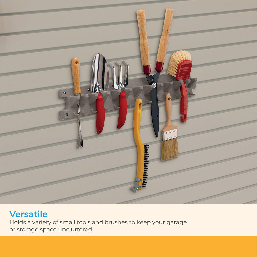 Suncast V713 2 Foot Wall Mounted Garage Garden Hand Tool Organizer, Platinum-*Hardware | Hardware Accessories | Tool Storage & Organization | Tool Boxes-Grease Monkey Garage
