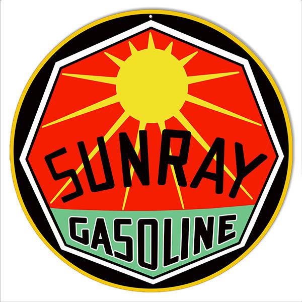 Sunray Gasoline Metal Sign-Metal Signs-Grease Monkey Garage