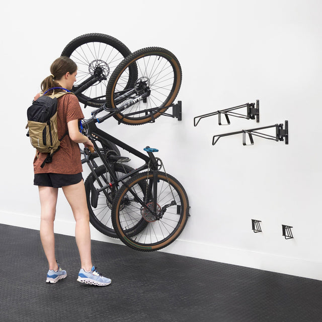 SwivelStow No-Lift Mountain Bike Rack | 4 Pack-Wall Mounted-Grease Monkey Garage