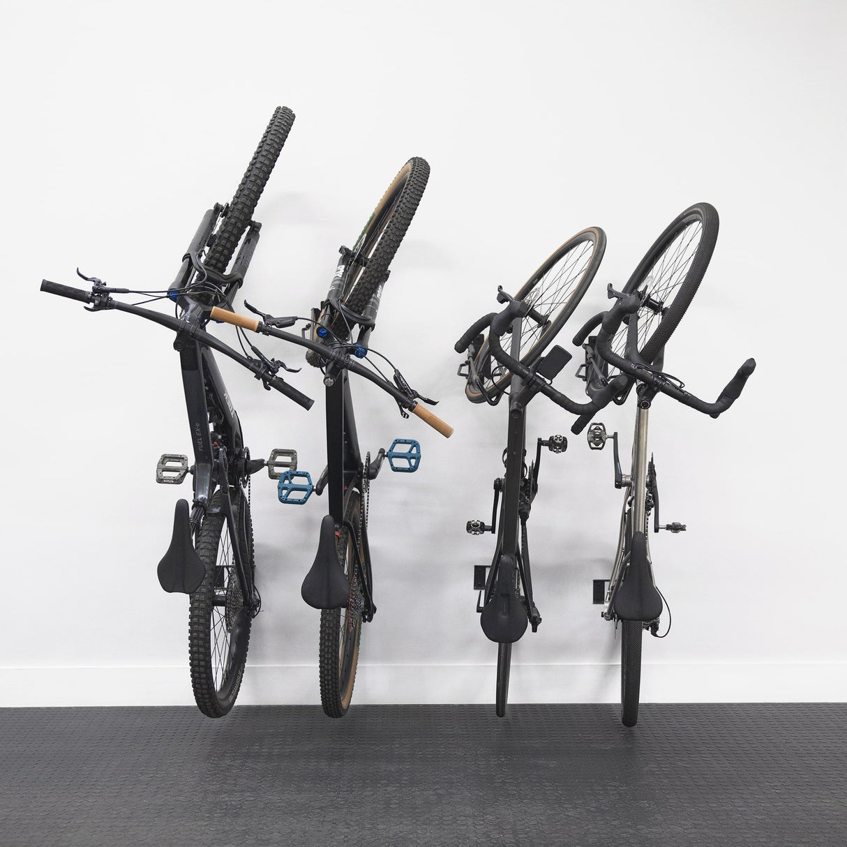 SwivelStow No-Lift Road & Gravel Bike Rack | 4 Pack-Wall Mounted-Grease Monkey Garage