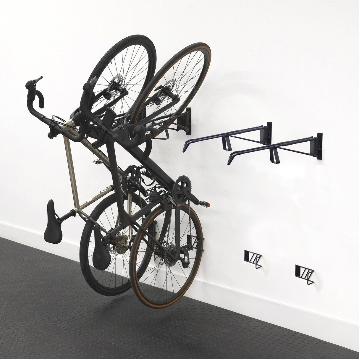 SwivelStow No-Lift Road & Gravel Bike Rack | 4 Pack-Wall Mounted-Grease Monkey Garage