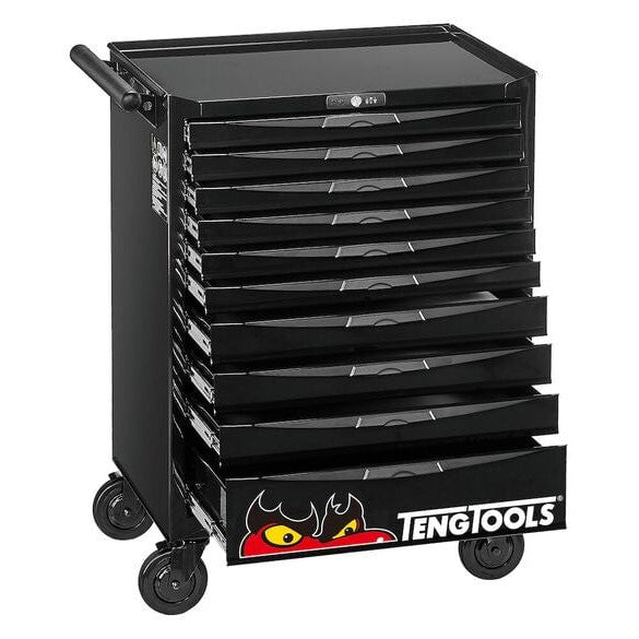 Teng Tools 10 Drawer Heavy Duty Black Roller Cabinet Tool Chest / Wagon - TCW810NBK-Tool Storage-Grease Monkey Garage