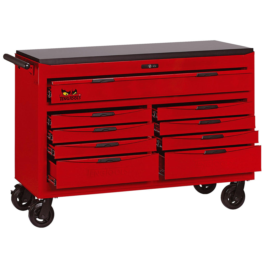 Teng Tools 53 Inch Wide 9 Drawer Heavy Duty Roller Cabinet Tool Chest / Wagon - TCW809N-Tool Storage-Grease Monkey Garage