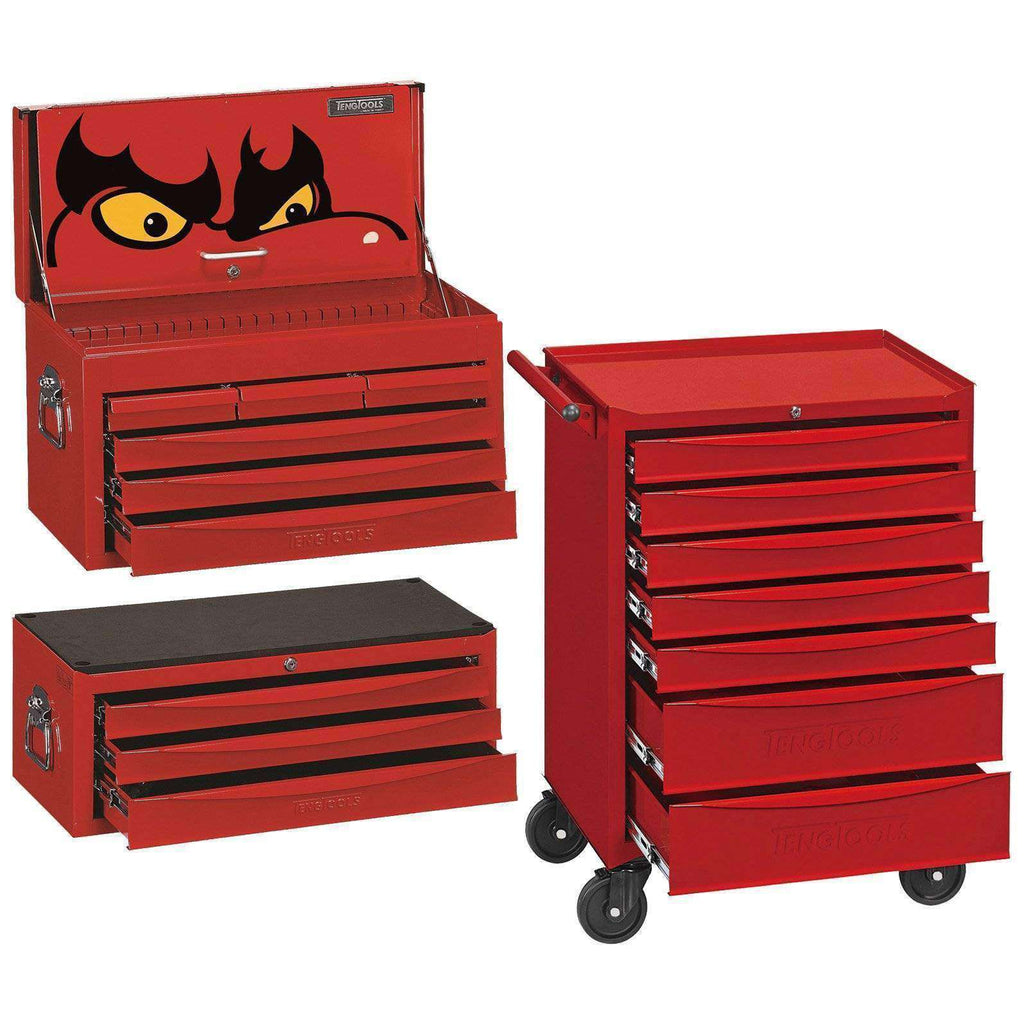 Teng Tools 7 Series 7 Drawer Roller Cabinet With 8 Series SV Middle And Top Boxes - TCW707EV-Tool Storage-Grease Monkey Garage