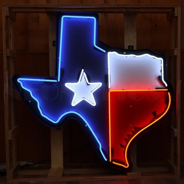 Texas Lone Star State Neon Sign in Steel Can-Neon Signs-Grease Monkey Garage