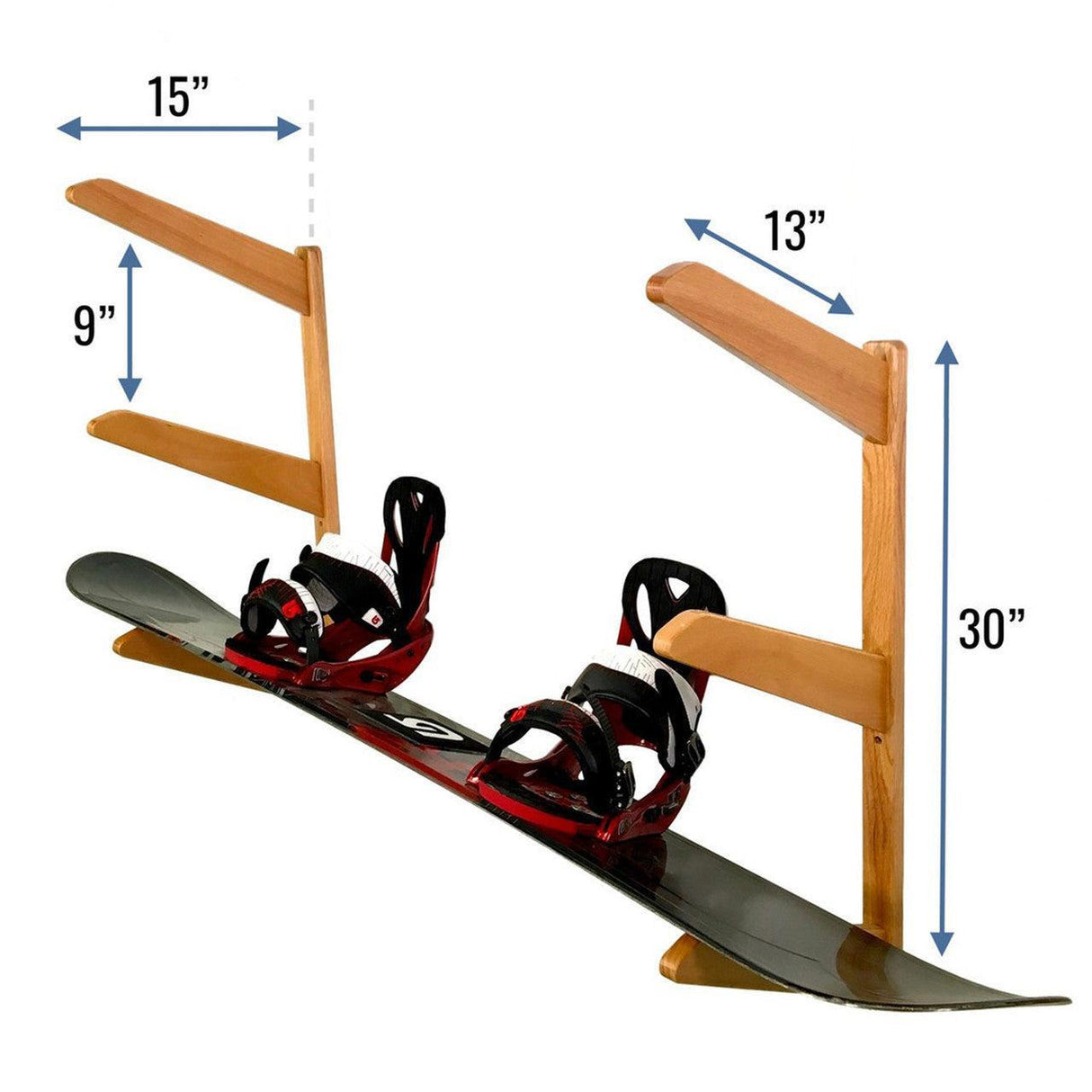 TidyTimber Snowboard Storage Wood Rack | Holds 3 Snowboards-Wall Mounted-Grease Monkey Garage