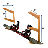 TidyTimber Snowboard Storage Wood Rack | Holds 3 Snowboards-Wall Mounted-Grease Monkey Garage