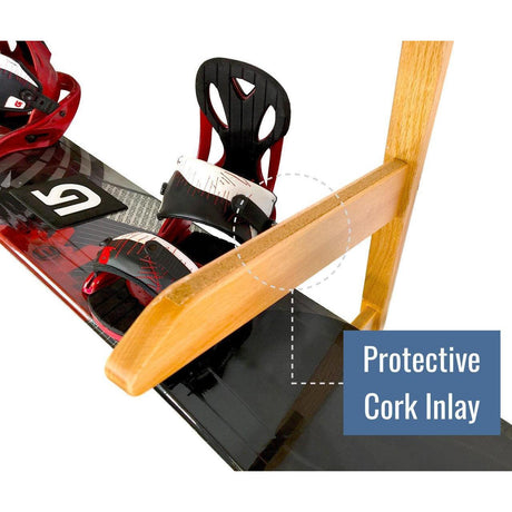TidyTimber Snowboard Storage Wood Rack | Holds 3 Snowboards-Wall Mounted-Grease Monkey Garage