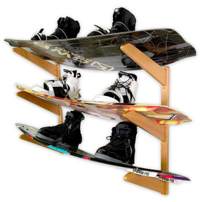 TidyTimber Wakeboard Storage Wood Rack | Holds 3 Wakeboards-Wall Mounted-Grease Monkey Garage