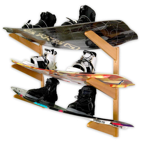 TidyTimber Wakeboard Storage Wood Rack | Holds 3 Wakeboards-Wall Mounted-Grease Monkey Garage