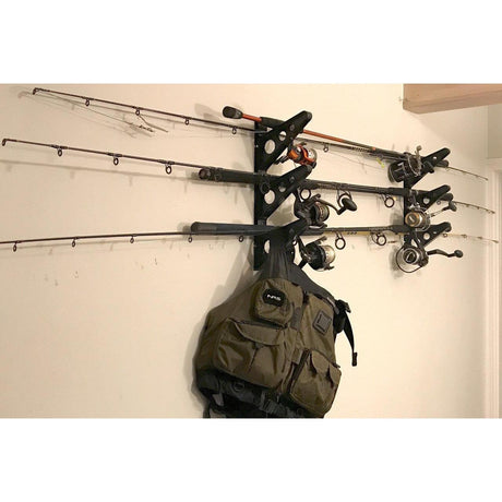 Trifecta Fishing Rod Storage Rack | 3 Levels-Wall Mounted-Grease Monkey Garage
