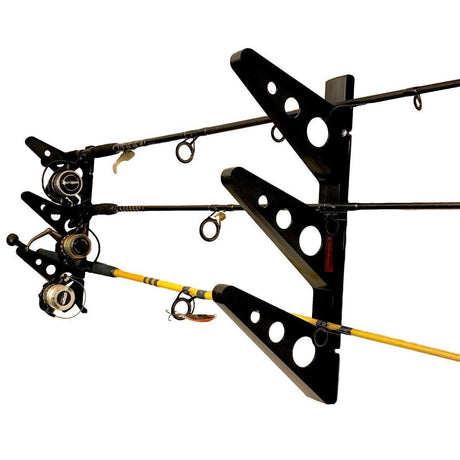 Trifecta Fishing Rod Storage Rack | 3 Levels-Wall Mounted-Grease Monkey Garage
