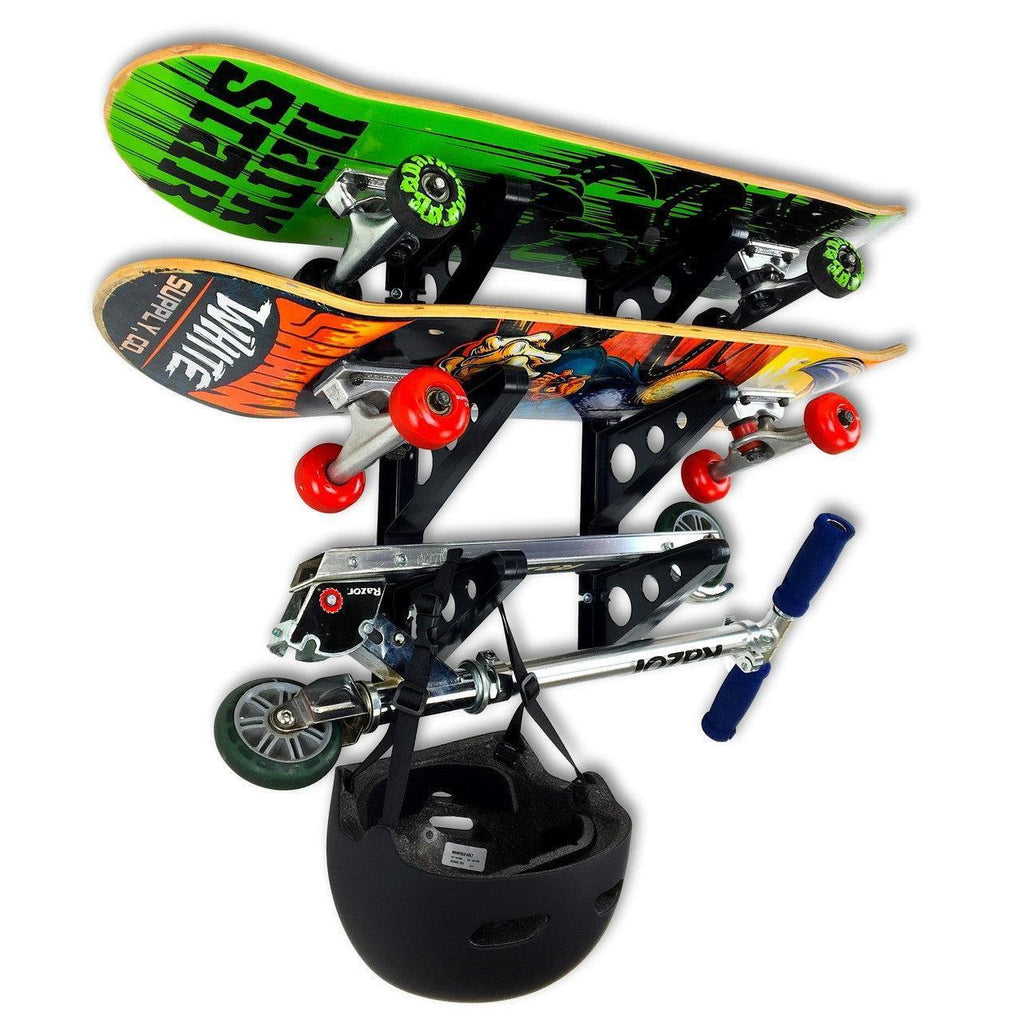 Trifecta Skateboard Storage Rack | 3 Levels-Wall Mounted-Grease Monkey Garage
