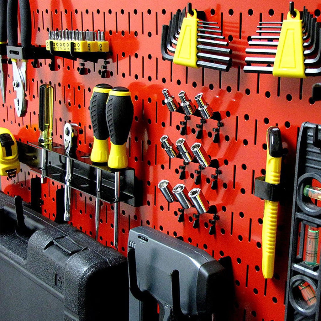 Wall Control 32" x 16" Horizontal Pegboard Garage Tool Organizer, Red (2 Pack)-Hardware | Hardware Accessories | Tool Storage & Organization | Tool Organizer Liners & Inserts-Grease Monkey Garage