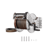 Wall Mounted Hose Reel-Stainless Steel-Manual Crank Garden Hose Reel-Grease Monkey Garage