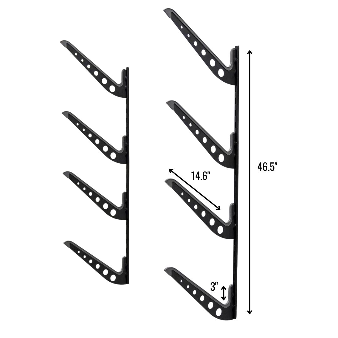 XSR Adjustable Wall Rack | Multi-Use | 4 Levels | Black-Wall Mounted-Grease Monkey Garage