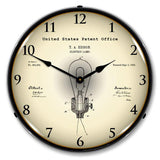 1882 Edison Bulb Patent Backlit LED Clock-LED Clocks-Grease Monkey Garage