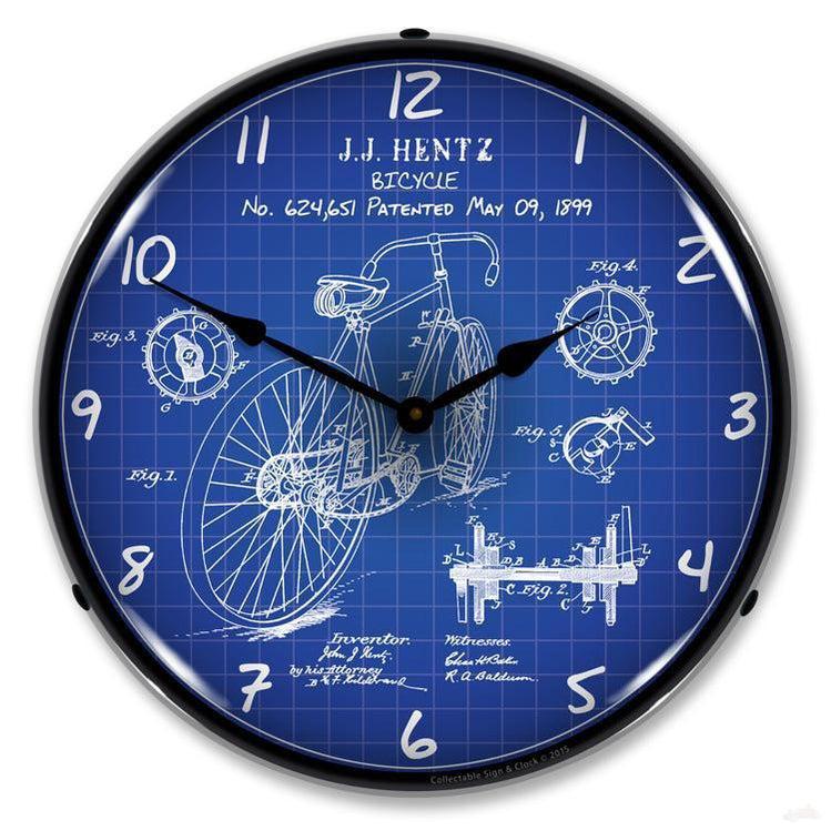 1899 Bicycle Patent LED Clock-LED Clocks-Grease Monkey Garage
