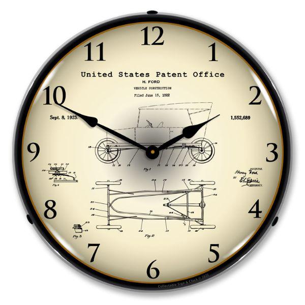 1922 Henry Ford Vehicle Construction Patent Backlit LED Clock-LED Clocks-Grease Monkey Garage