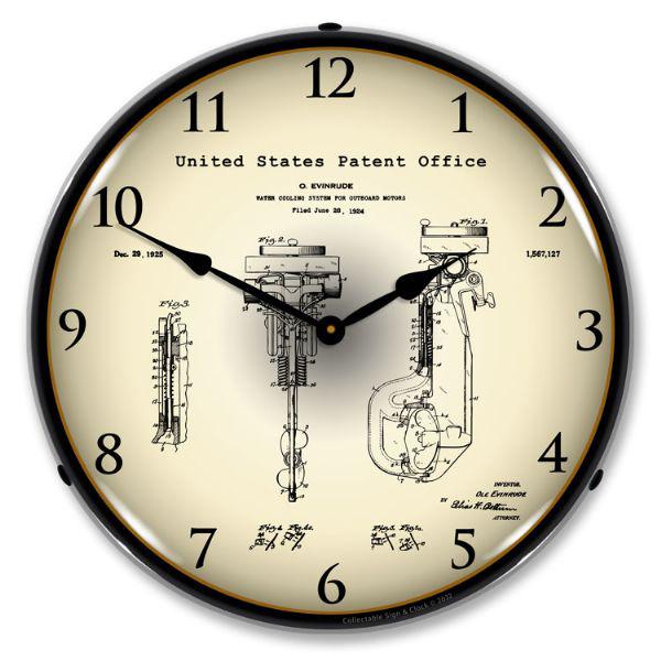 1925 Evinrude Outboard Motor Patent Backlit LED Clock-LED Clocks-Grease Monkey Garage