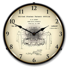 1930 L- 29 Cord A. H. Leamy Front Wheel Drive Patent Backlit LED Clock-LED Clocks-Grease Monkey Garage