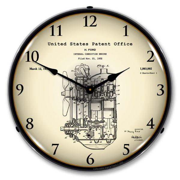 Grease Monkey Garage Henry Ford Engine Patent Clock