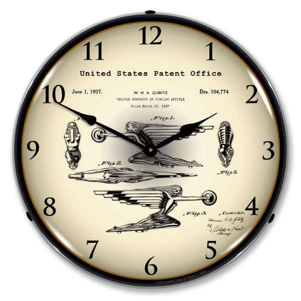 1937 Packard Radiator Cap - Hood Ornament Patent Backlit LED Clock-LED Clocks-Grease Monkey Garage
