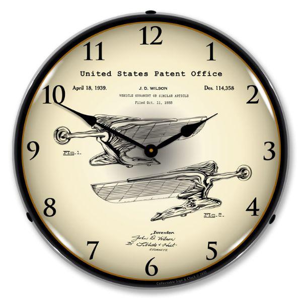 1939 Packard Radiator Cap - Hood Ornament Patent Backlit LED Clock-LED Clocks-Grease Monkey Garage