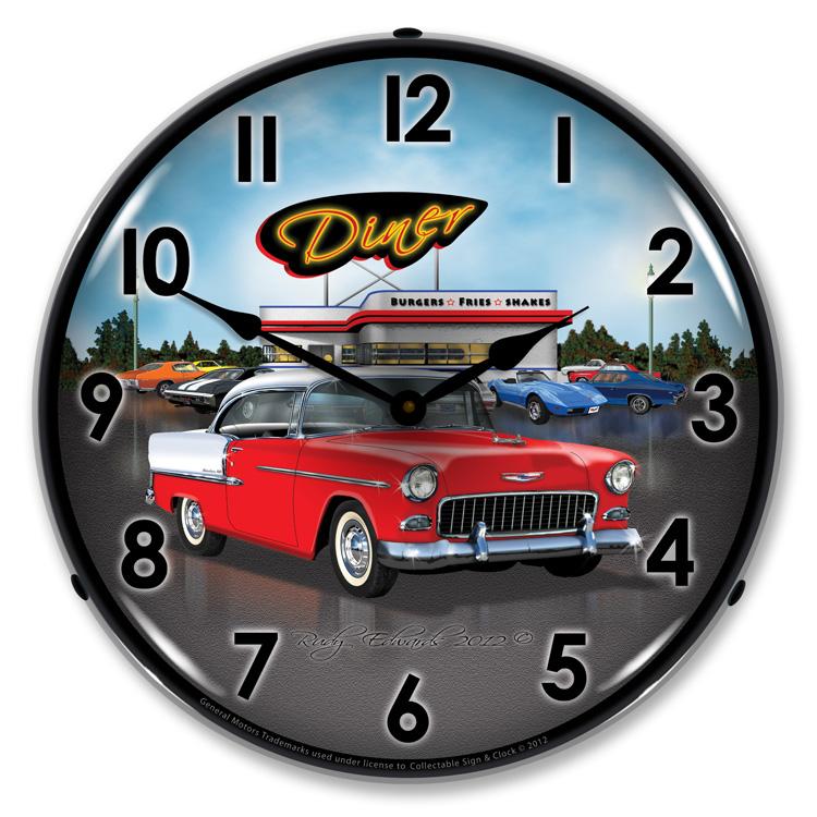 1955 Bel Air Diner LED Clock-LED Clocks-Grease Monkey Garage
