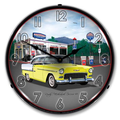 1955 Bel Air Mitch's Garage LED Clock-LED Clocks-Grease Monkey Garage