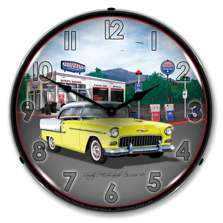 1955 Bel Air Mitch's Garage LED Clock-LED Clocks-Grease Monkey Garage
