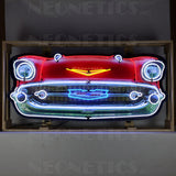1957 Chevrolet Bel Air Grille Neon Sign in Steel Can-Neon Signs-Grease Monkey Garage