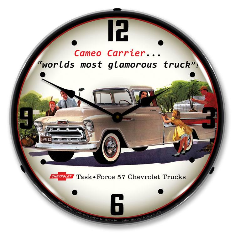 1957 Chevrolet Cameo Truck LED Clock-LED Clocks-Grease Monkey Garage