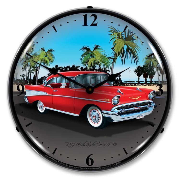 1957 Chevy Backlit LED Clock-LED Clocks-Grease Monkey Garage