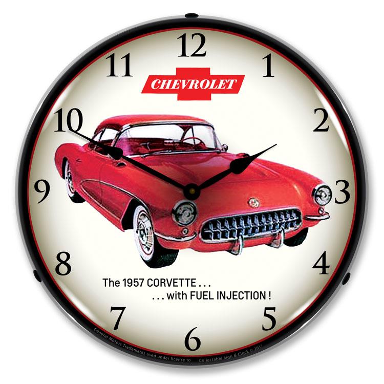1957 Corvette Fuel Injection LED Clock-LED Clocks-Grease Monkey Garage