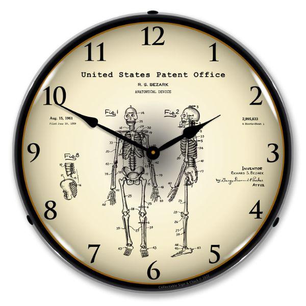 1959 Anatomical Skeleton Backlit LED Clock-LED Clocks-Grease Monkey Garage