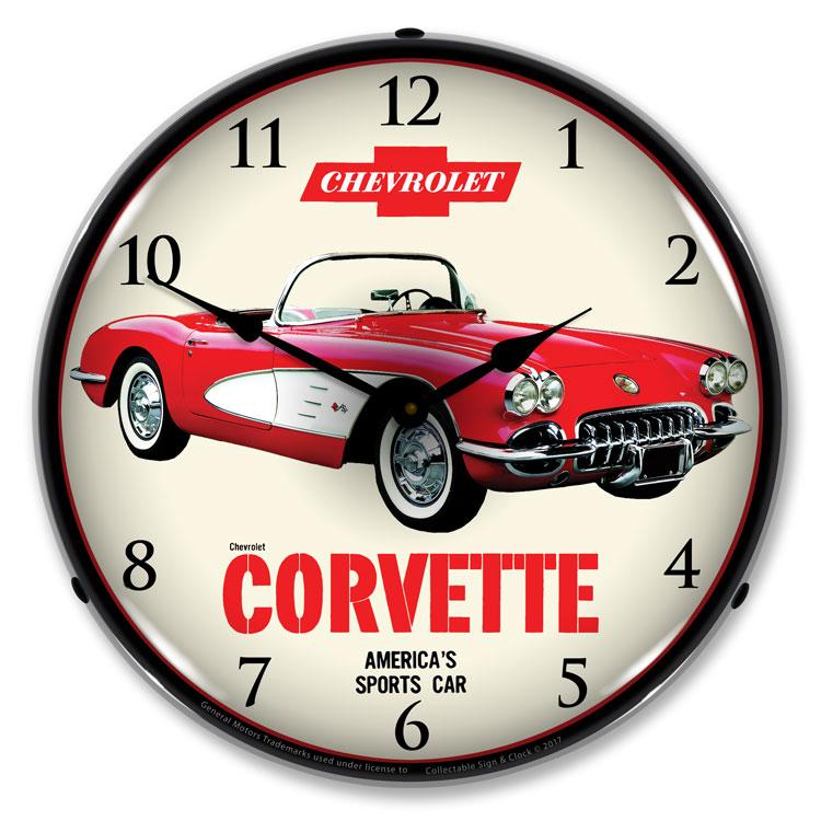 1959 Chevrolet Corvette LED Clock-LED Clocks-Grease Monkey Garage