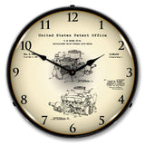 1960 Chrysler 220 Slant Six Engine Patent Backlit LED Clock-LED Clocks-Grease Monkey Garage