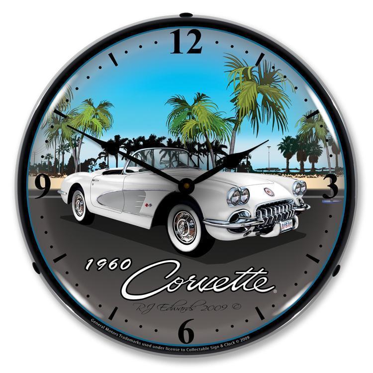 1960 Corvette Backlit LED Clock-LED Clocks-Grease Monkey Garage