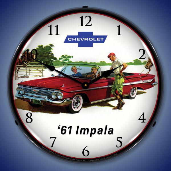 1961 Impala Convertible Backlit LED Clock-LED Clocks-Grease Monkey Garage