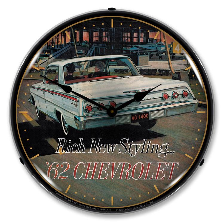1962 Chevrolet Impala LED Clock-LED Clocks-Grease Monkey Garage