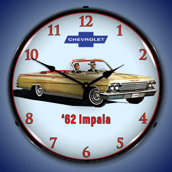 1962 Impala Convertible Backlit LED Clock-LED Clocks-Grease Monkey Garage