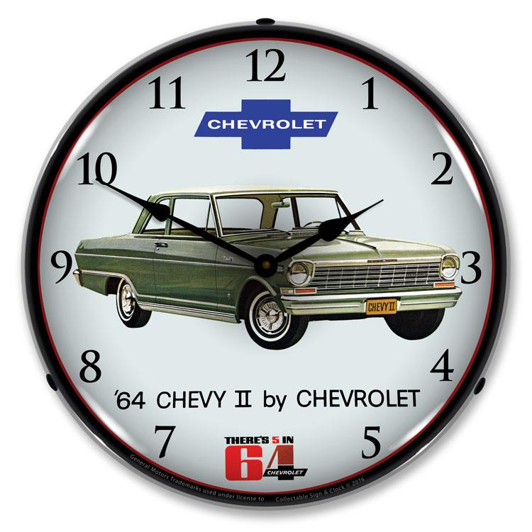 1964 Chevy II Nova LED Clock-LED Clocks-Grease Monkey Garage