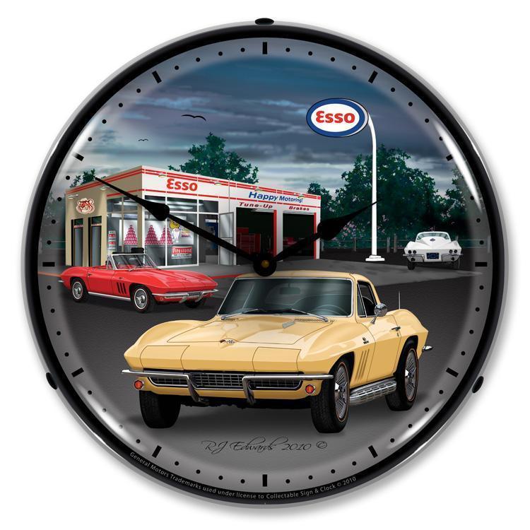 1965 Corvette Backlit LED Clock-LED Clocks-Grease Monkey Garage
