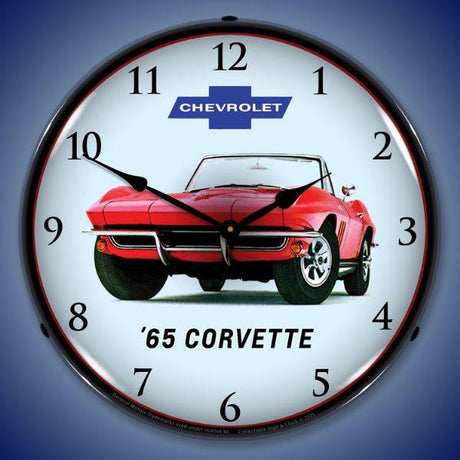 1965 Corvette Convertible Backlit LED Clock-LED Clocks-Grease Monkey Garage
