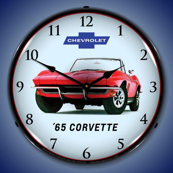 1965 Corvette Convertible Backlit LED Clock-LED Clocks-Grease Monkey Garage